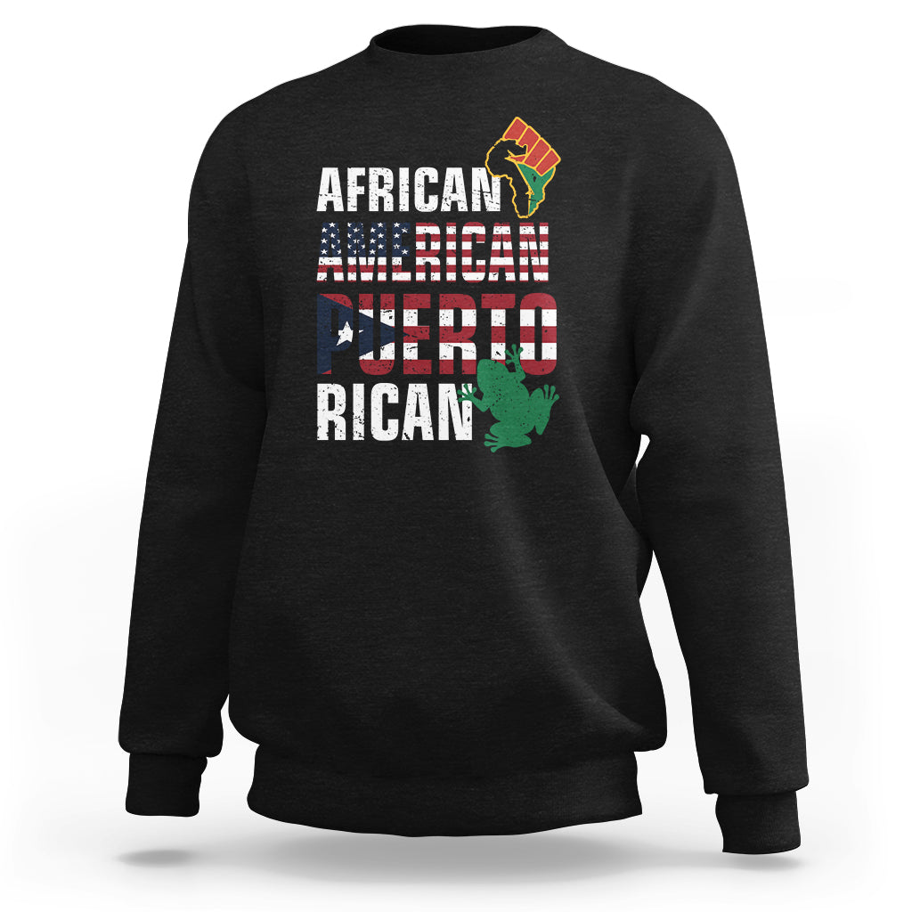 African American Puerto Rican Coqui Sweatshirt - Wonder Print Shop