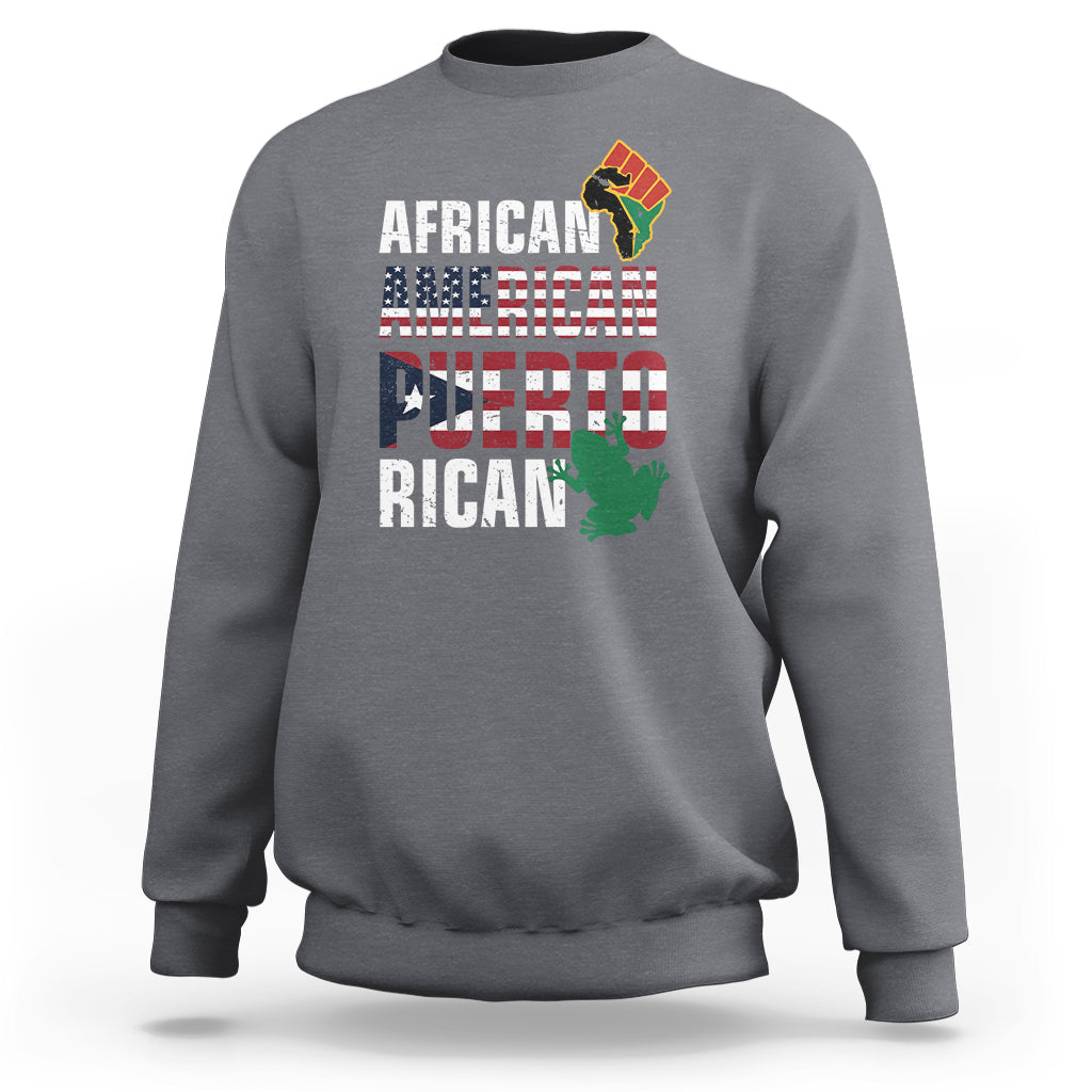 African American Puerto Rican Coqui Sweatshirt - Wonder Print Shop