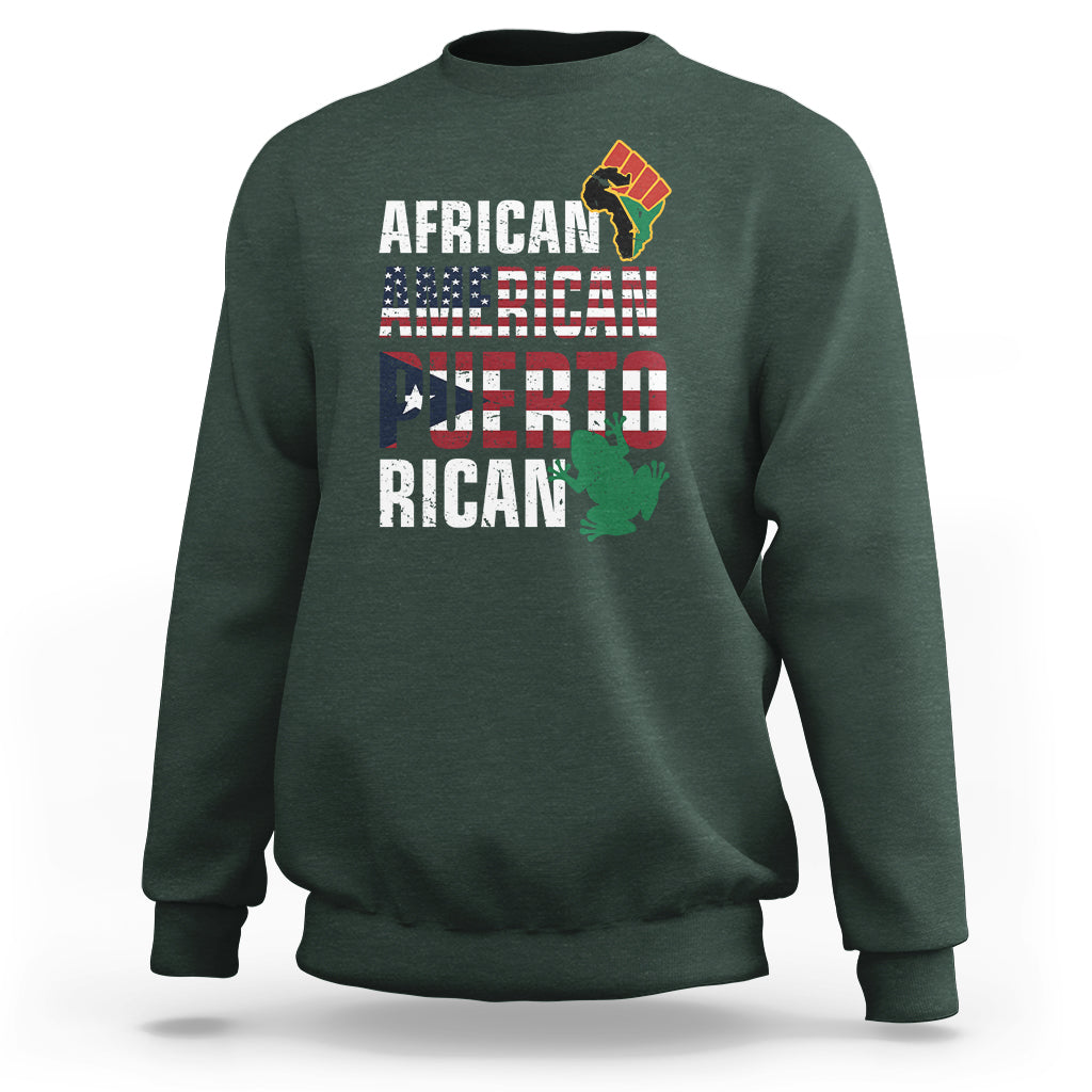 African American Puerto Rican Coqui Sweatshirt - Wonder Print Shop