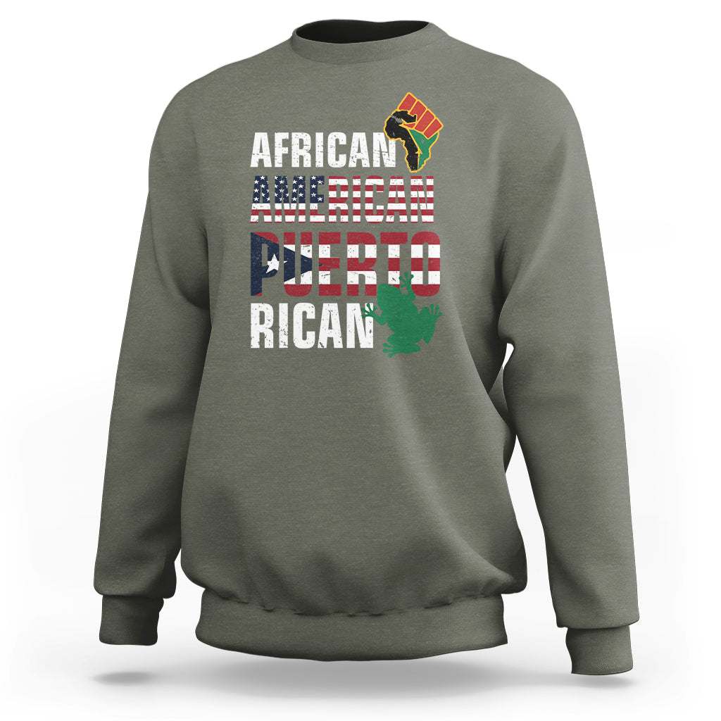 African American Puerto Rican Coqui Sweatshirt - Wonder Print Shop
