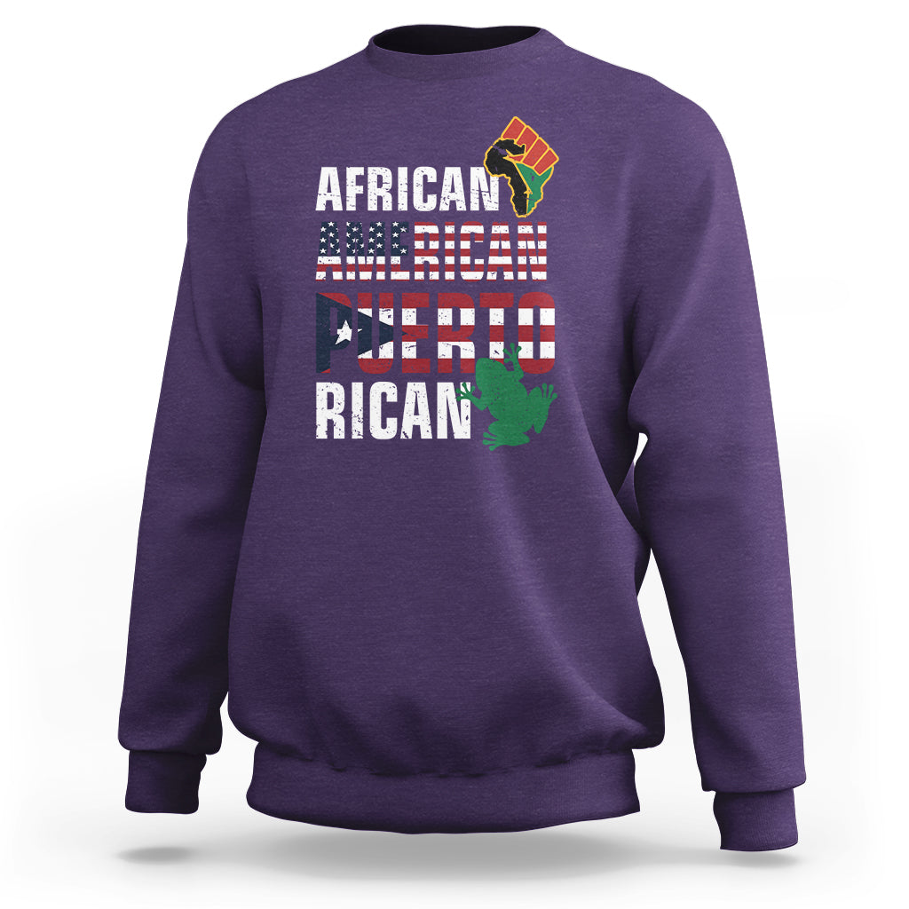 African American Puerto Rican Coqui Sweatshirt - Wonder Print Shop