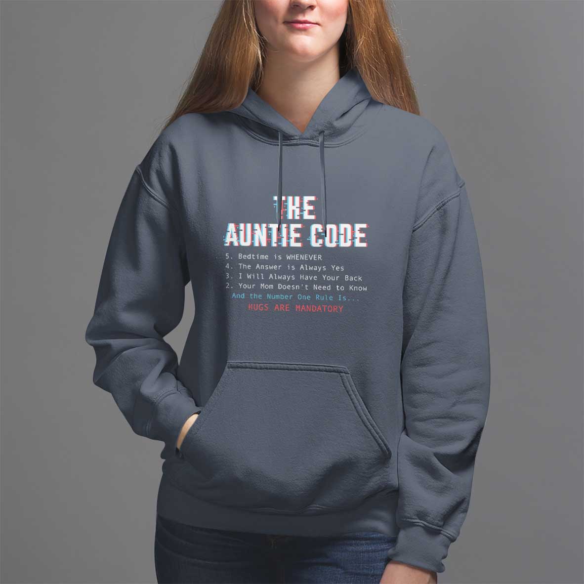 Funny Aunt Hoodie The Auntie Code Hugs Are Mandatory - Wonder Print Shop