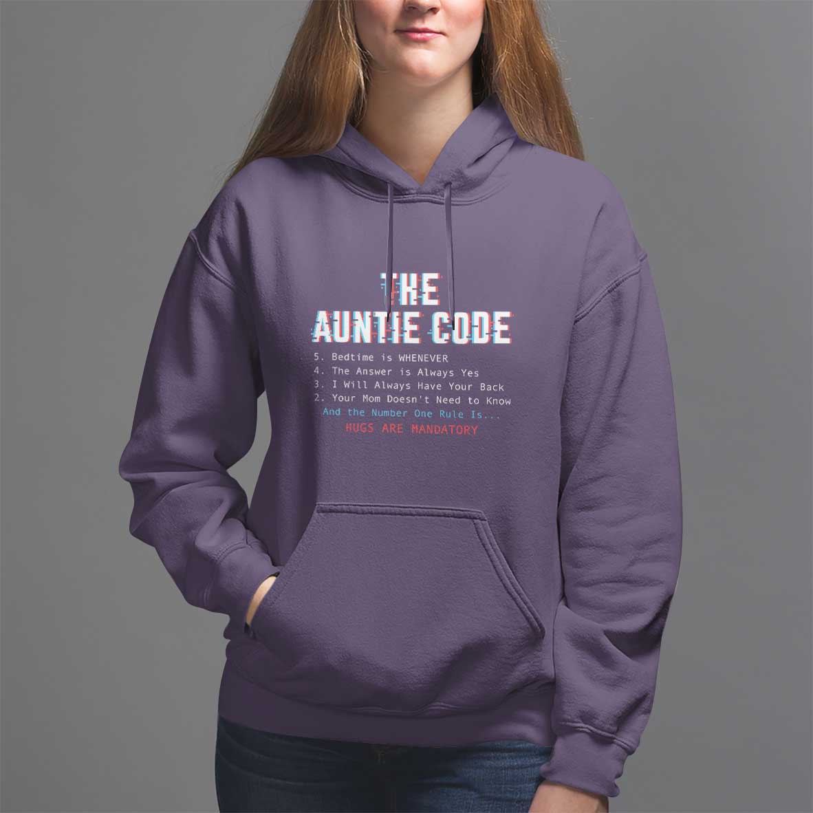 Funny Aunt Hoodie The Auntie Code Hugs Are Mandatory - Wonder Print Shop