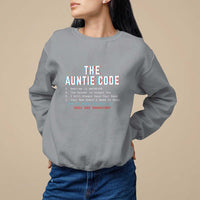 Funny Aunt Sweatshirt The Auntie Code Hugs Are Mandatory - Wonder Print Shop