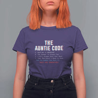 Funny Aunt T Shirt For Women The Auntie Code Hugs Are Mandatory - Wonder Print Shop