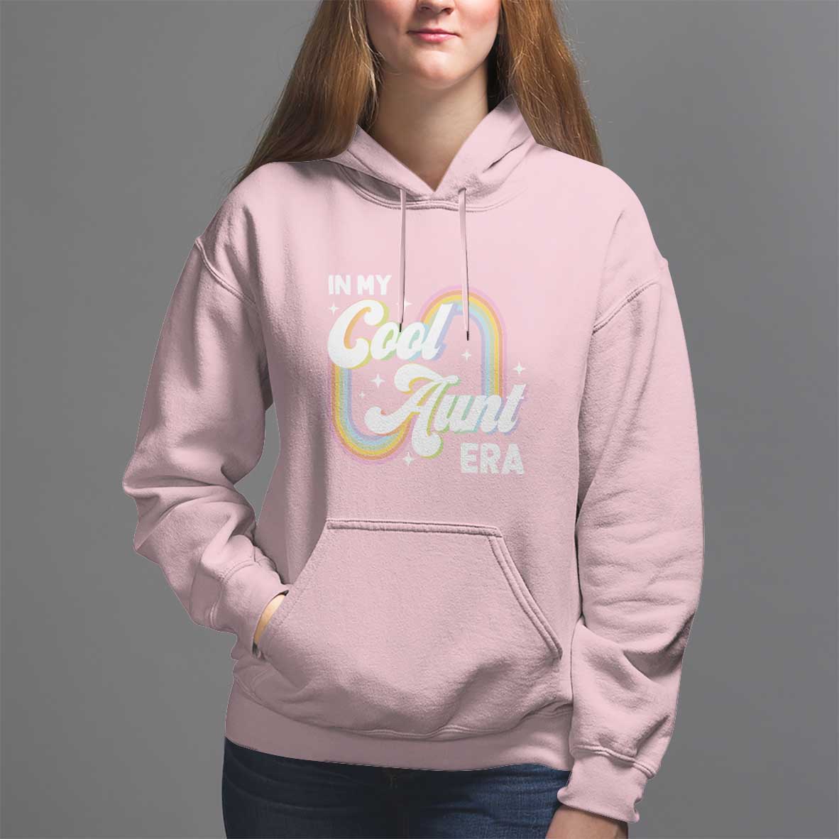 In My Cool Aunt Era Rainbow Groovy Hoodie - Wonder Print Shop