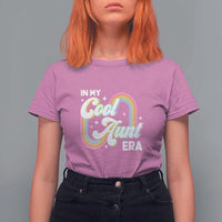 In My Cool Aunt Era Rainbow Groovy T Shirt For Women - Wonder Print Shop