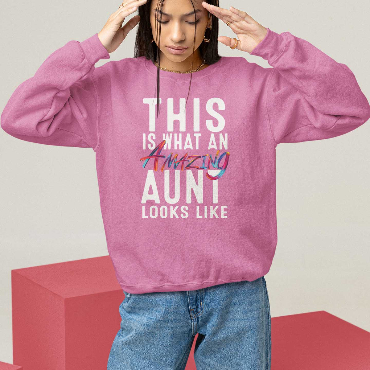 Funny Auntie Sweatshirt This is What an Amazing Aunt Looks Like - Wonder Print Shop