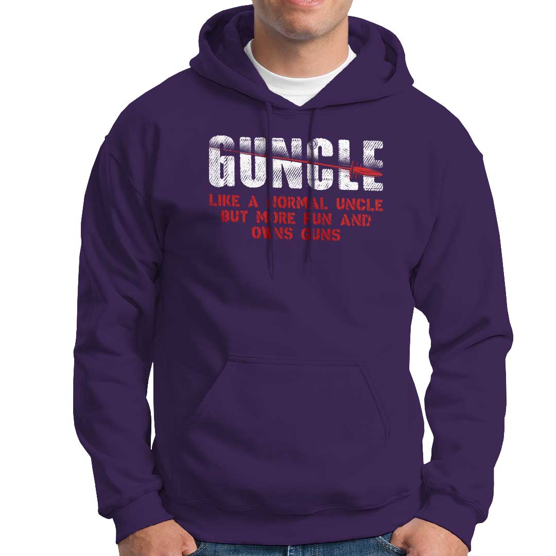 Funny Uncle Hoodie Guncle Like Normal Uncle More Fun Owns Guns - Wonder Print Shop