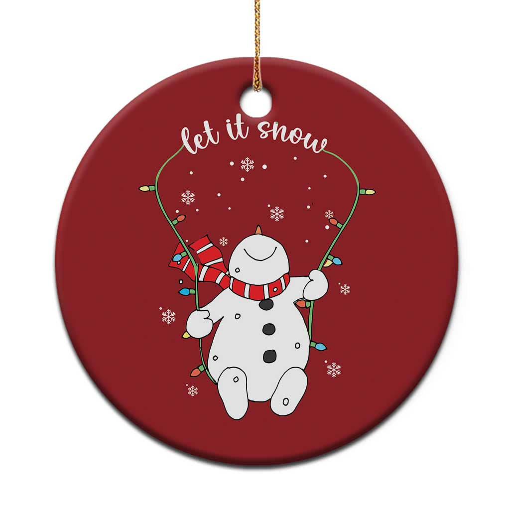 Let It Snow Cute Snowman Xmas Christmas Ornament - Wonder Print Shop