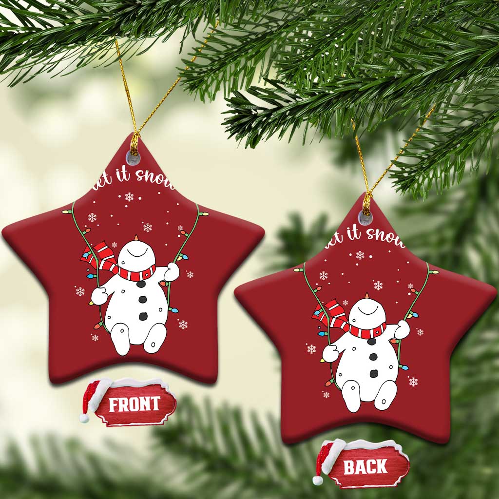 Let It Snow Cute Snowman Xmas Christmas Ornament - Wonder Print Shop