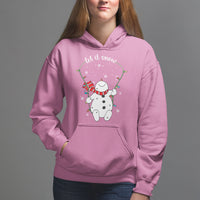 Christmas Hoodie Let It Snow Cute Snowman Xmas - Wonder Print Shop