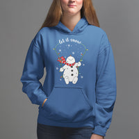 Christmas Hoodie Let It Snow Cute Snowman Xmas - Wonder Print Shop