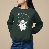 Christmas Sweatshirt Let It Snow Cute Snowman Xmas - Wonder Print Shop