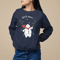 Christmas Sweatshirt Let It Snow Cute Snowman Xmas - Wonder Print Shop