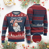 I Love A Man With A Beard Santa Xmas Ugly Christmas Sweater - Wonder Print Shop