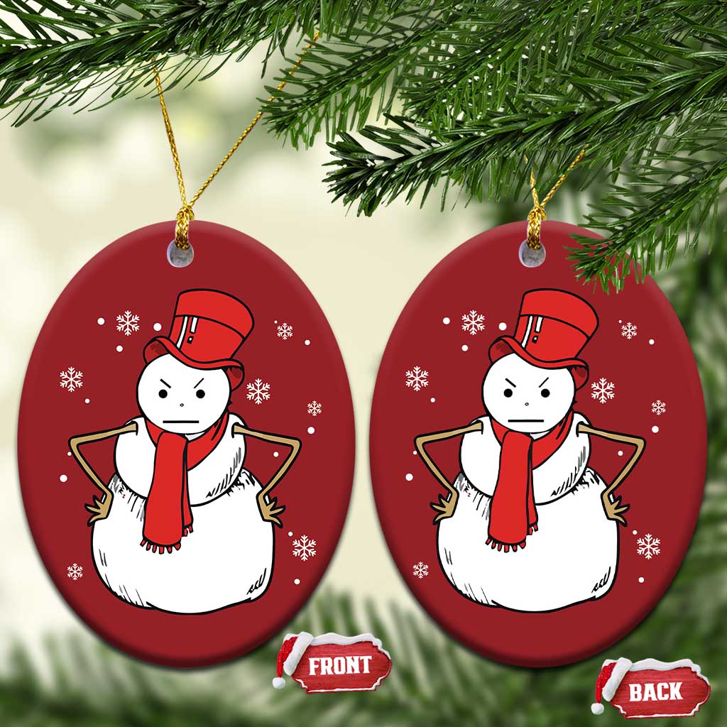 Angry Snowman Funny Xmas Christmas Ornament - Wonder Print Shop