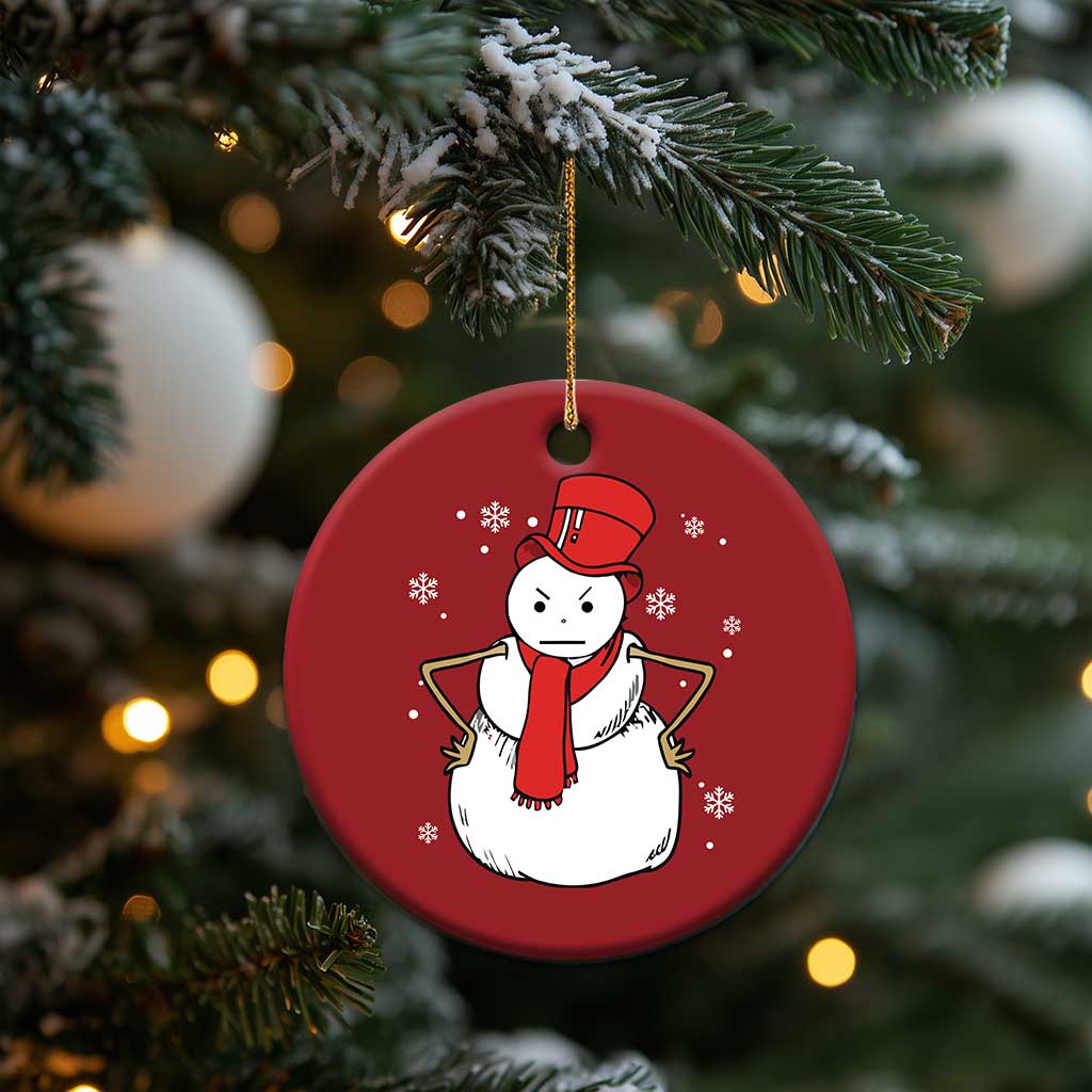 Angry Snowman Funny Xmas Christmas Ornament - Wonder Print Shop