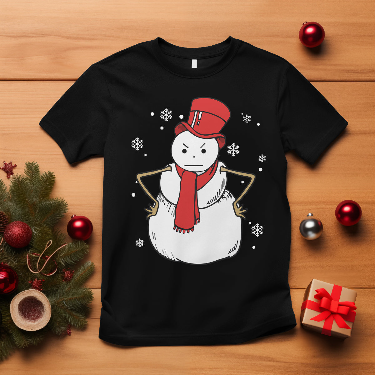 Christmas T Shirt Angry Snowman Funny Xmas - Wonder Print Shop