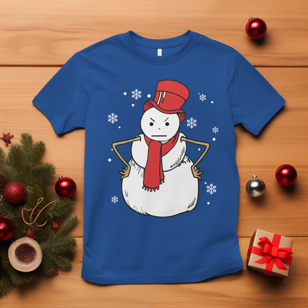 Christmas T Shirt Angry Snowman Funny Xmas - Wonder Print Shop
