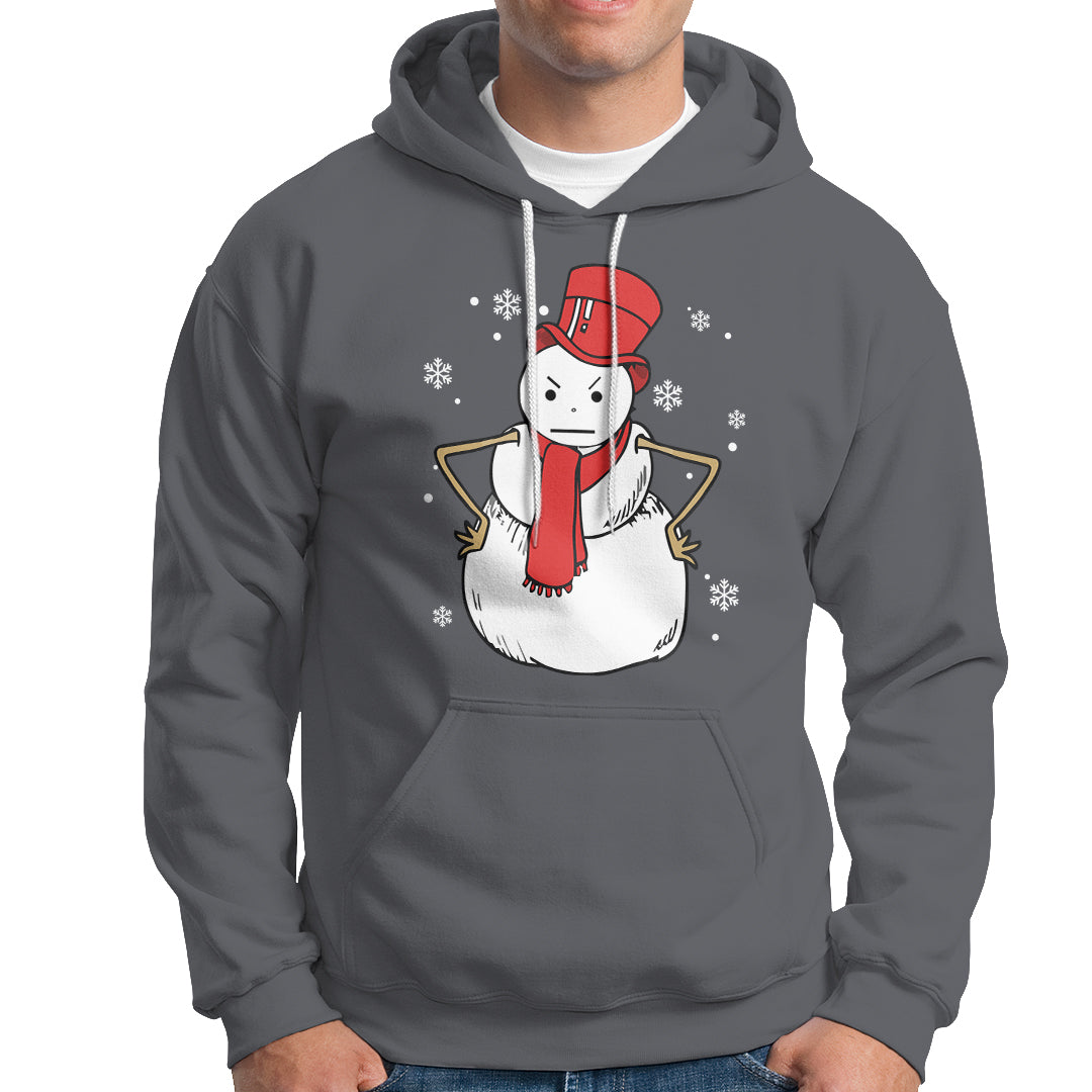 Christmas Hoodie Angry Snowman Funny Xmas - Wonder Print Shop