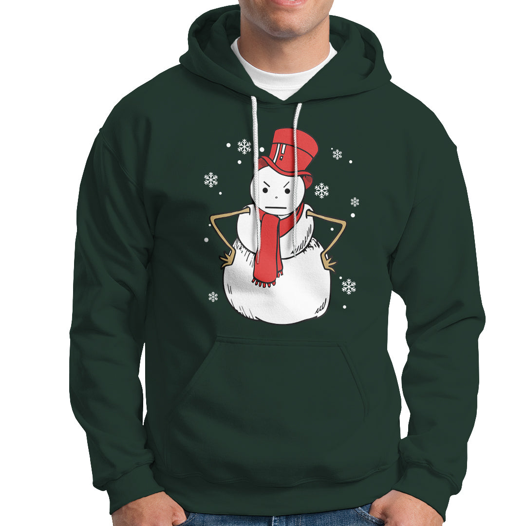 Christmas Hoodie Angry Snowman Funny Xmas - Wonder Print Shop