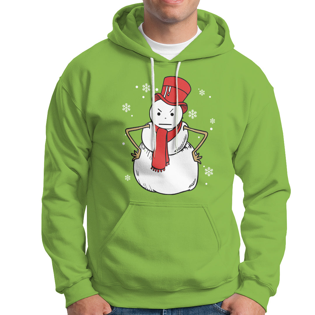Christmas Hoodie Angry Snowman Funny Xmas - Wonder Print Shop