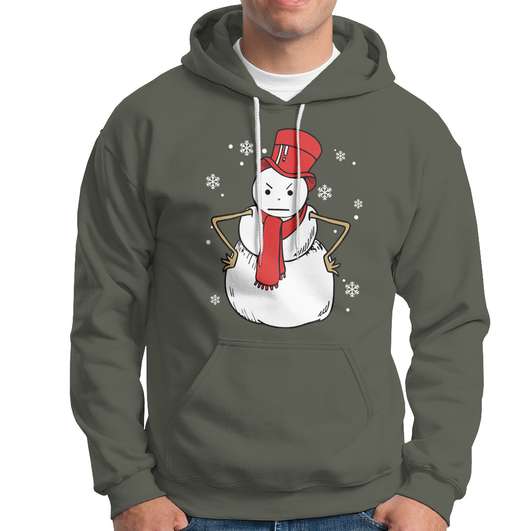 Christmas Hoodie Angry Snowman Funny Xmas - Wonder Print Shop