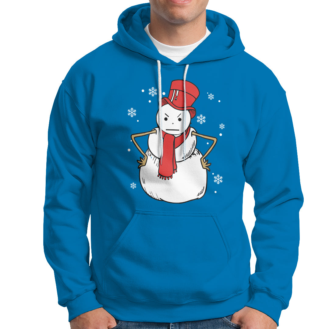 Christmas Hoodie Angry Snowman Funny Xmas - Wonder Print Shop