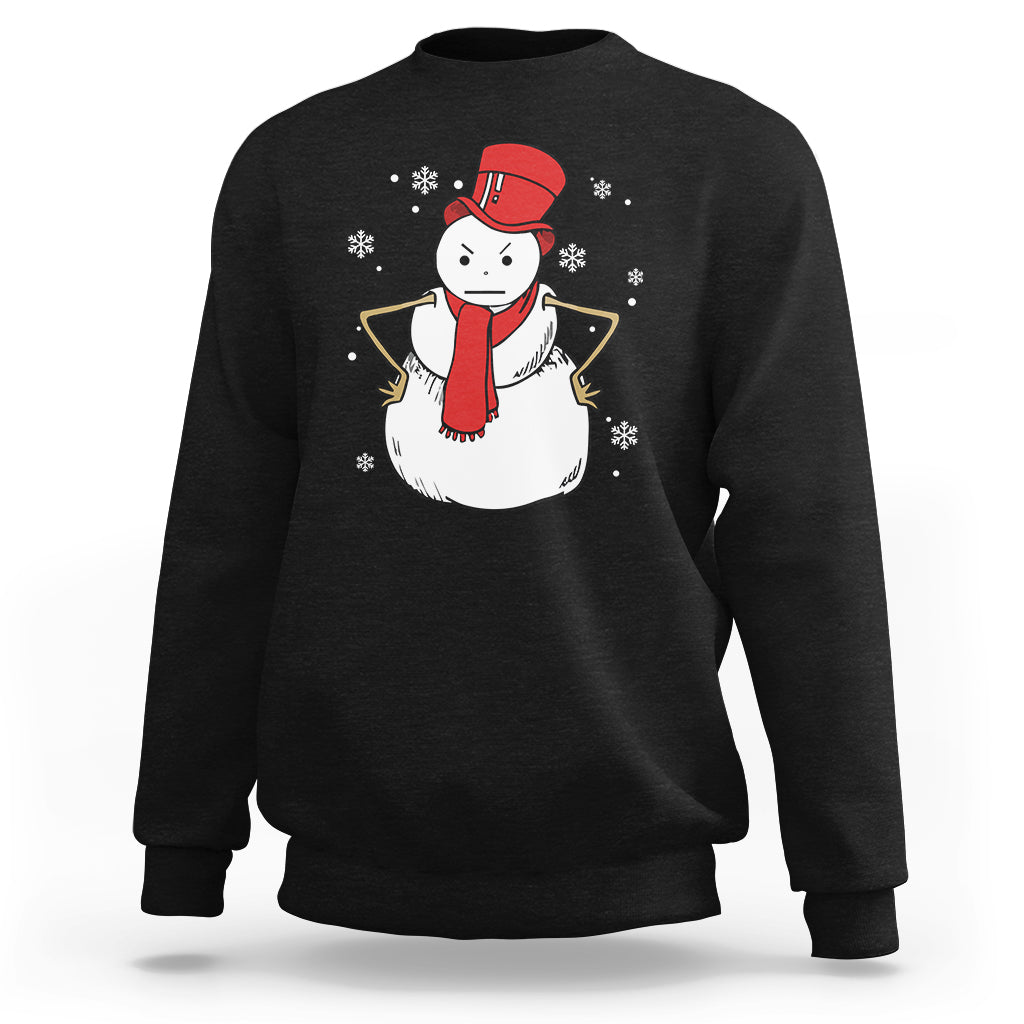 Christmas Sweatshirt Angry Snowman Funny Xmas - Wonder Print Shop