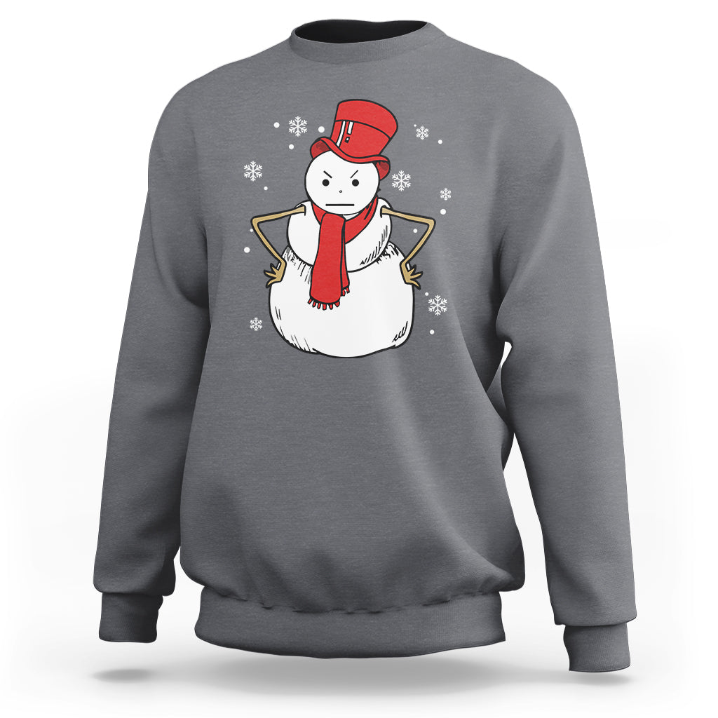 Christmas Sweatshirt Angry Snowman Funny Xmas - Wonder Print Shop