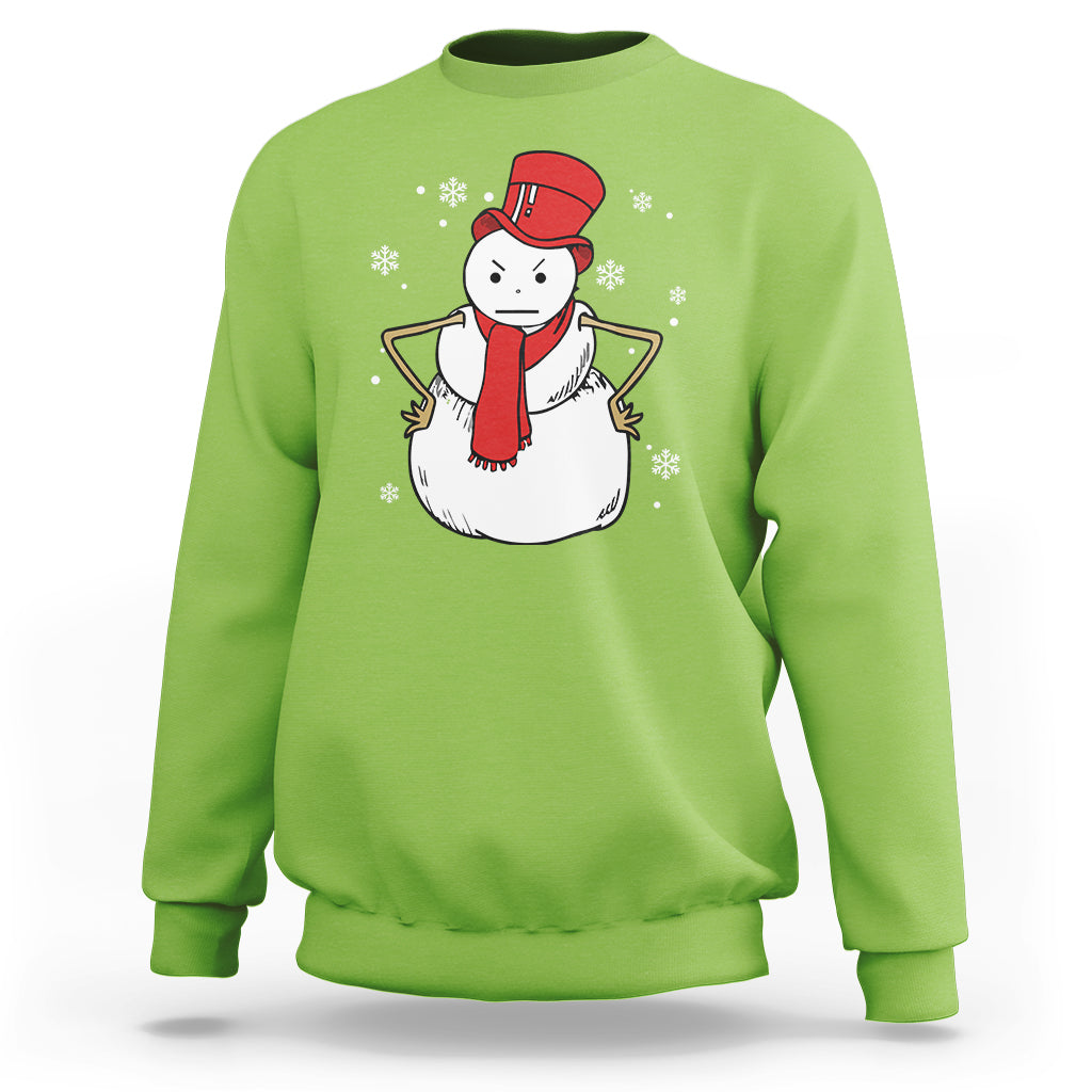 Christmas Sweatshirt Angry Snowman Funny Xmas - Wonder Print Shop