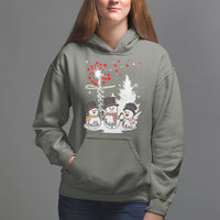 Christmas Hoodie Faith Hope Love Snowman Dandelion Jesus - Wonder Print Shop