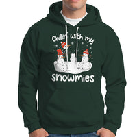 Christmas Hoodie Chillin With My Snowmies Funny Snowman Friendship - Wonder Print Shop
