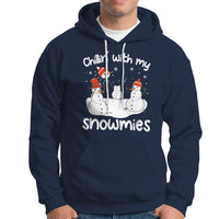 Christmas Hoodie Chillin With My Snowmies Funny Snowman Friendship - Wonder Print Shop