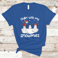 Christmas T Shirt Chillin With My Snowmies Funny Snowman Friendship - Wonder Print Shop