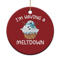 Funny Xmas Christmas Ornament I'm Having A Meltdown Snowman Melting Snow Icecream - Wonder Print Shop