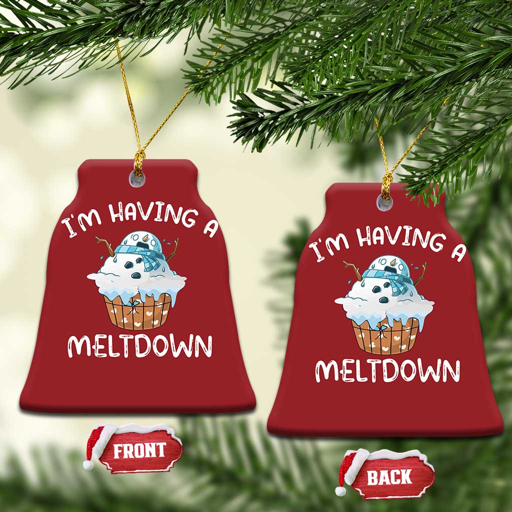 Funny Xmas Christmas Ornament I'm Having A Meltdown Snowman Melting Snow Icecream - Wonder Print Shop
