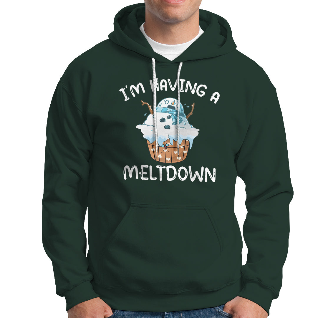 Christmas Hoodie I'm Having a Meltdown Snowman Xmas Melting Snow Icecream - Wonder Print Shop