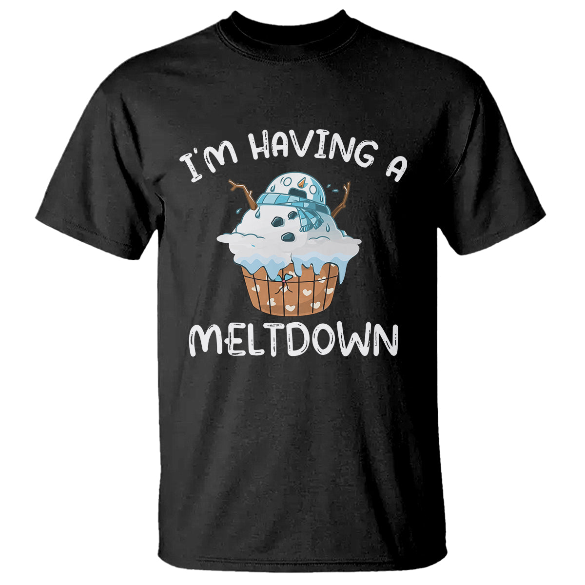 Christmas T Shirt I'm Having a Meltdown Snowman Xmas Melting Snow Icecream - Wonder Print Shop