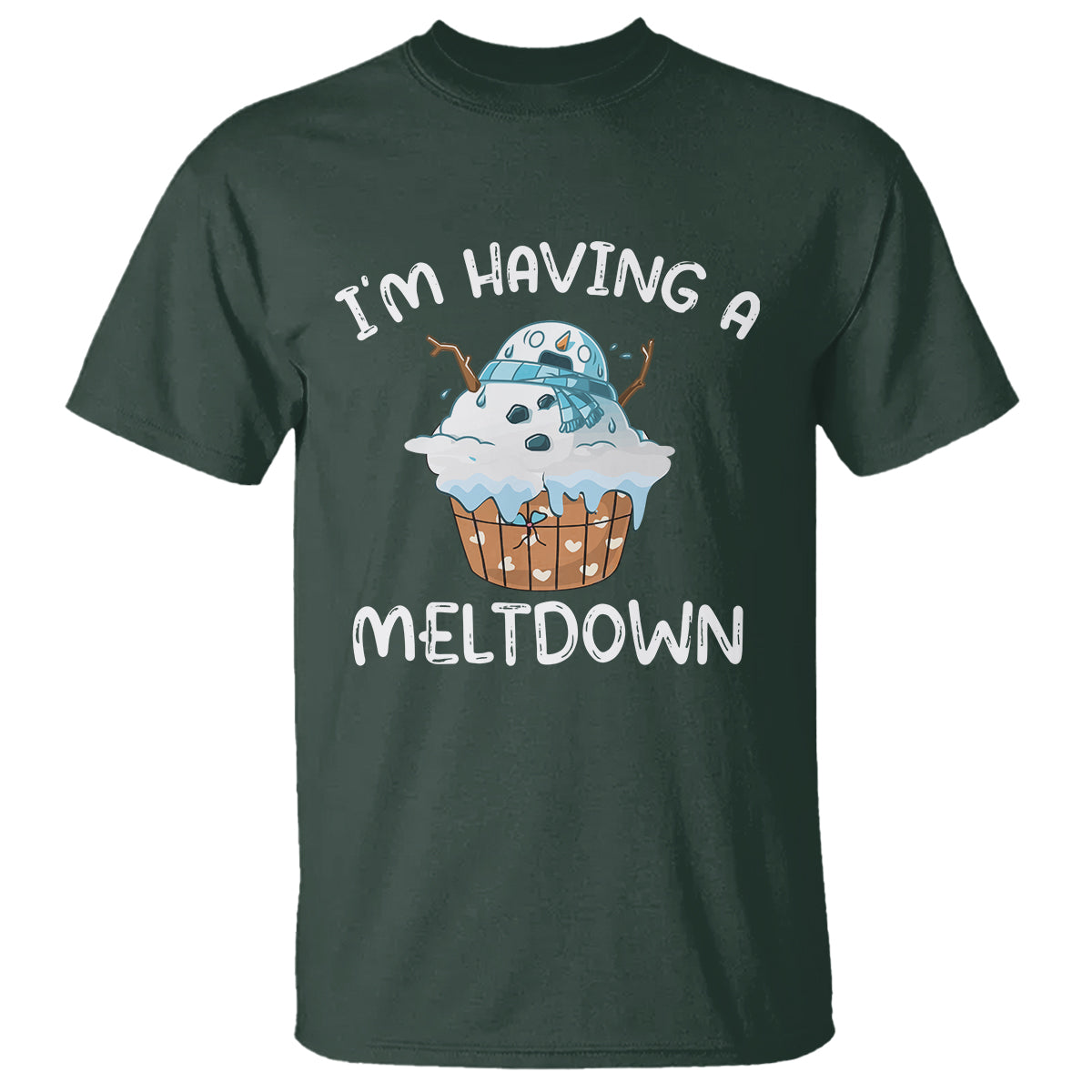 Christmas T Shirt I'm Having a Meltdown Snowman Xmas Melting Snow Icecream - Wonder Print Shop