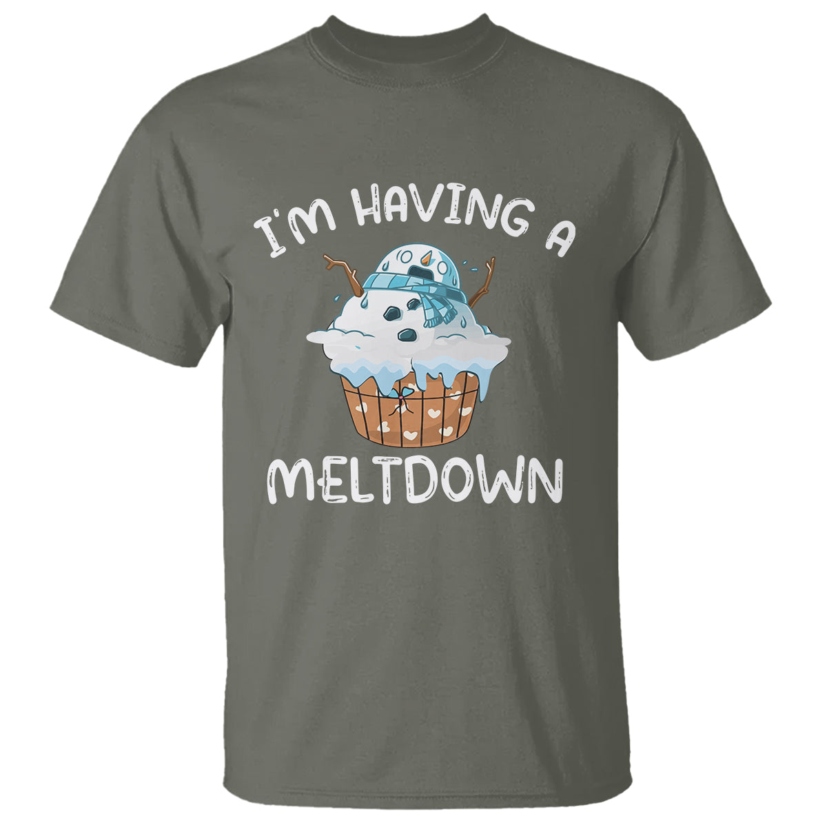 Christmas T Shirt I'm Having a Meltdown Snowman Xmas Melting Snow Icecream - Wonder Print Shop