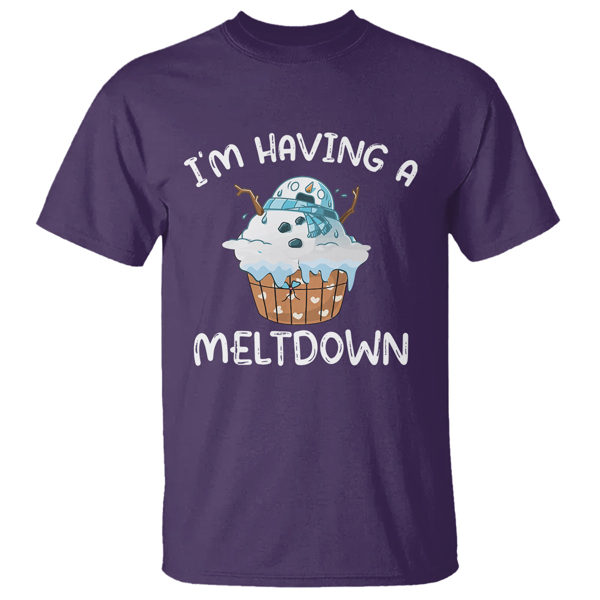 Christmas T Shirt I'm Having a Meltdown Snowman Xmas Melting Snow Icecream - Wonder Print Shop
