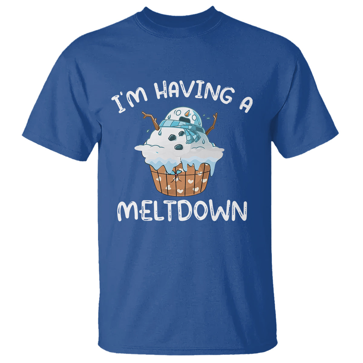 Christmas T Shirt I'm Having a Meltdown Snowman Xmas Melting Snow Icecream - Wonder Print Shop