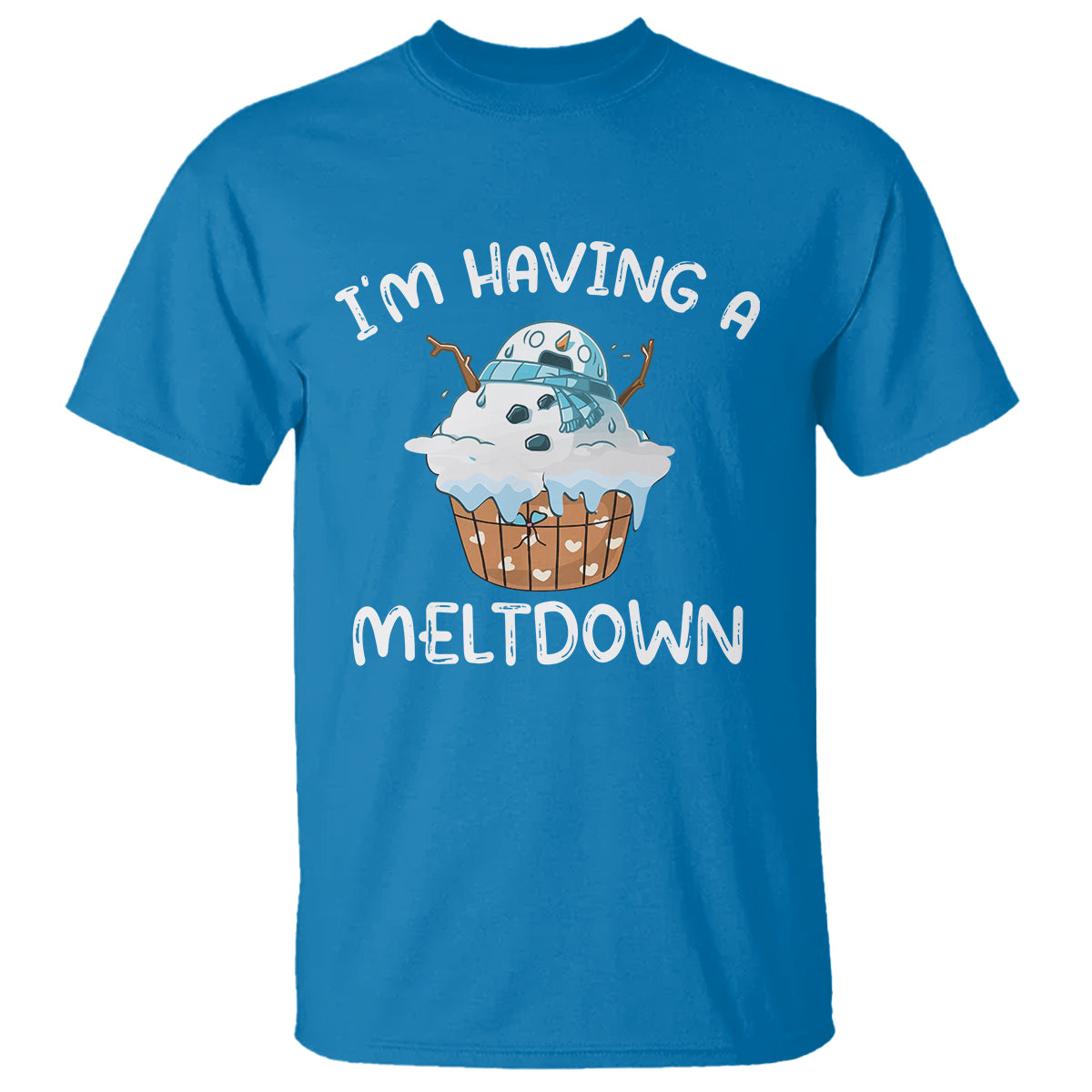 Christmas T Shirt I'm Having a Meltdown Snowman Xmas Melting Snow Icecream - Wonder Print Shop
