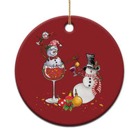 Funny Xmas Drinking Party Christmas Ornament Snowman Cheer Wine - Wonder Print Shop