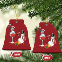 Funny Xmas Drinking Party Christmas Ornament Snowman Cheer Wine - Wonder Print Shop