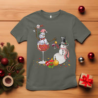 Christmas T Shirt Snowman Cheer Wine Beer Funny Xmas Drinking Party - Wonder Print Shop