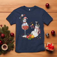 Christmas T Shirt Snowman Cheer Wine Beer Funny Xmas Drinking Party - Wonder Print Shop