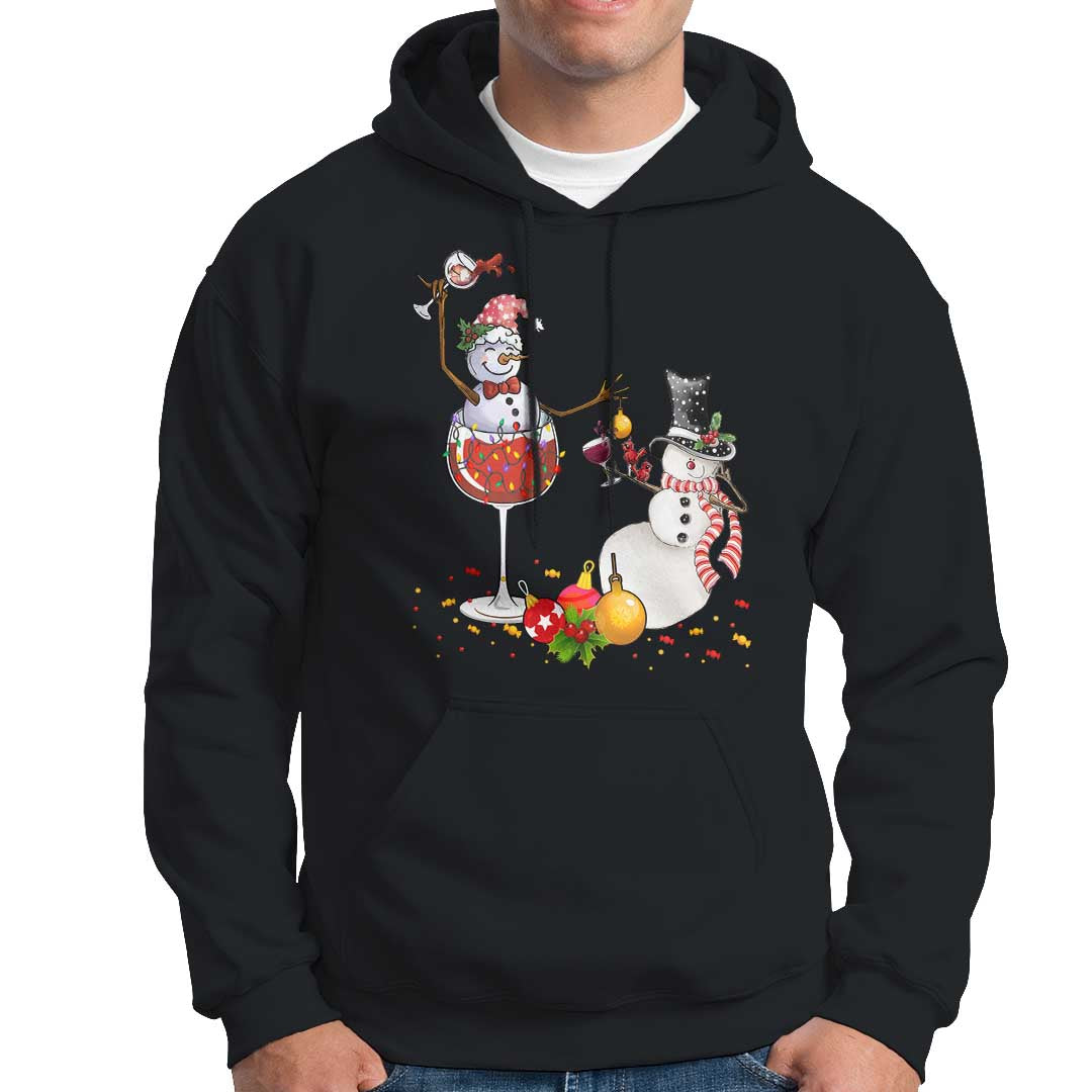 Christmas Hoodie Snowman Cheer Wine Beer Funny Xmas Drinking Party - Wonder Print Shop